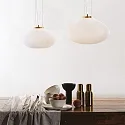 Ideal Lux Pendant luminaire PLISSEE, Ø 35cm, E27, blown edged glass, satined brass