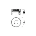 Ideal Lux ceiling recessed luminaire OFF 162 round IP20, black