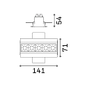 Ideal Lux Inbouwdownlight LIKA FI TRIMLESS D14 5-vlams, flush, on/off, UGR < 16 IP20, glanzend, zwart 