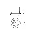 Ideal Lux ceiling recessed luminaire NOVA IP20, black