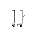 Ideal Lux Wandarmatuur voor buitenshuis ETERE IP54, Koffie bruin