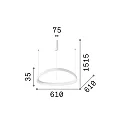 Ideal Lux pendant luminaire GEMINI 610 round, adjustable IP20, brass