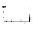 pendant luminaire BIRDS SP5 5 flames, adjustable G9 IP20, black matt 
