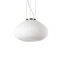 Pendant luminaire PLISSEE, Ø 35cm, E27, blown edged glass, chrome