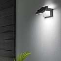Ideal Lux Wandarmatuur voor buitenshuis SWIPE AP kantelbaar, met Diffuser IP54, antraciet 