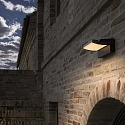 Ideal Lux outdoor wall luminaire SWIPE AP tiltable, with diffuser IP54, black 