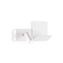 Wandarmatuur KOMODO-1 AP LED links, met USB-oplaadfunctie, met plank LED IP20, wit