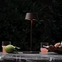 Ideal Lux battery table lamp PURE IP54, coffee brown dimmable
