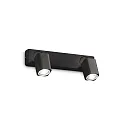 wall luminaire RUDY 2 flames GU10 IP20, black dimmable