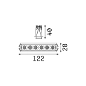 Inbouwdownlight LIKA FI SLIM  D12 6-vlams, UGR < 19, smal, on/off, met Randstroken IP20, wit mat 