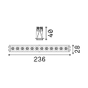 Inbouwdownlight LIKA FI SLIM  D24 12-vlams, UGR < 19, smal, on/off, met Randstroken IP20, wit mat 