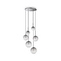 pendant luminaire EQUINOXE 6 flames G4 IP20, smoky colour 