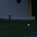 Ideal Lux bollard light BOEING H100 cylindrical, switchable, with diffuser IP65, mat, coffee brown 