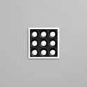 Ideal Lux Inbouwdownlight LIKA FI SLIM SQUARE 9-vlams, smal, on/off, met Randstroken, UGR < 16 IP20, wit mat 
