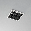 Ideal Lux Inbouwdownlight LIKA FI SLIM SQUARE 9-vlams, smal, on/off, met Randstroken, UGR < 16 IP20, wit mat 
