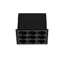 Inbouwdownlight LIKA FI SLIM SQUARE 9-vlams, smal, on/off, met Randstroken, UGR < 16 IP20, zwart mat 