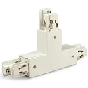 3-fase T-connector CLASSIC beschermingsgeleider links, glanzend, wit