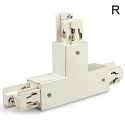 3-fase T-connector CLASSIC beschermingsgeleider rechts, glanzend, wit