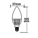 ISOLED LED lamp candle E14 4,5W 350lm 2700K 360° CRI 80 