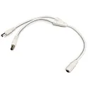 round double connector and distributor (max. 5A), 1x IN, 2x OUT, white