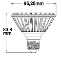 ISOLED LED reflector lamp PAR30, E27, 230V, 15W, 120°, warm white, dimmable