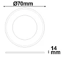ISOLED LED under cabinet / recessed light Slim MiniAMP, IP52, Ø 7cm, dimmable, brushed nickel / diffuse, 12V DC, 3W 2800K 160lm 120°