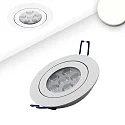 Recessed LED spot, prismatic, ultraflat, Ø 11.4cm, 15W 4200K 1120lm 72°, swivelling, dimmable, white