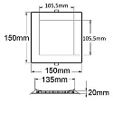 LED downlight, IP42, ultra flat, angular, 14.6 x 14.6cm, dimmable