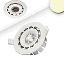 Recessed LED spot, prismatic, ultraflat, Ø 11.4cm, 15W 2800K 1200lm 45°, swivelling, dimmable, white
