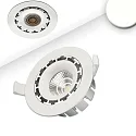 Recessed LED spot, prismatic, ultraflat, Ø 11.4cm, 15W 4000K 1300lm 45°, swivelling, dimmable, white