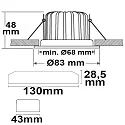 ISOLED Recessed outdoor LED spot Sys-68, IP65, fixed optics, CRi >95, TRIAC dimmable, 10W 3000K 800lm 60°