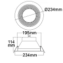 LED downlight REFLECTOR, UGR<19, suitable for offices, IP52, Ø 23.4cm, CRI >95, white, 30W 3000K 2450lm 60°