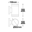 ISOLED Wandarmatuur up down GX53 IP54, antraciet dimbaar