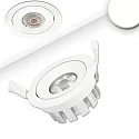 Recessed LED spot, Ø 9.5cm, 15W 4000K 1250lm 45°, CRI >90, swivelling, dimmable, white