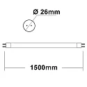 ISOLED T8 LED tube NANO+, 150cm, IP20, 100-260V AC, G13, 22W 6000K 3200lm 300°, not dimmable, frosted