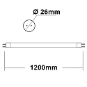 ISOLED T8 LED tube NANO+, 120cm, IP20, 100-260V AC, G13, 18W 3000K 2500lm 300°, not dimmable, frosted