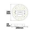 ISOLED LED conversion board ColorSwitch, Ø 25cm, 230V AC, 25W 2600|3100|4000K 3200lm 120°, incl. magnet + pre-installed transformer