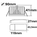 ISOLED Recessed LED spot Sys-90, IP44, 12W ColorSwitch 3000|4000K (Dip-Switch) 1120lm 100°, TRIAC dimmable