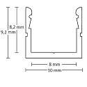 ISOLED Opbouwprofiel SURF8, aluminium geëloxeerd