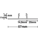 ISOLED LED tile profile, T-type, anodized aluminium, 200cm