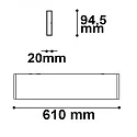 ISOLED Lineair licht up down IP40, zwart  25W 1800lm 3000K CRI 80-89 61cm