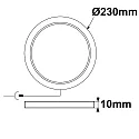 ISOLED LED downlight Flex 23W, IP52, UGR<19, suitable for offices, ultraflat, DA 5-21cm, dimmable, white, 23W 4000K 1600lm 120°
