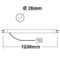 ISOLED T8 LED tube HIGHLINE+ with rotatable endcaps, 120cm, IP42, 230V AC, G13, 22W 3000K 2700lm 120°, not dimmable, frosted
