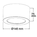 ISOLED LED surface mount luminaire LUNA, IP20, indirect lightbeam, dimmable, white, 12W 2700K 600lm 120°