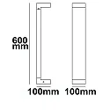 LED pathlight BOLLARD-1, angular, IP54, 7W 3000K 300lm, aluminium, sand black, height 60cm