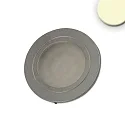 LED furniture recessed spotlight MiniAMP, IP40, Ø 6.5cm, dimmable, brushed nickel / satined, 24V DC, 2W 3000K 140lm 100°