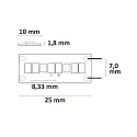 LED CRI919 / 940 MiniAMP Flex strip, 12V, 15W, dynamic white, both sided cable with male plug