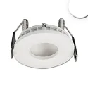 Recessed LED luminaire LUNA MiniAMP, indirect lightbeam, Ø 7.5cm, 24V DC, dimmable, aluminium, white, 4W 2700K 175lm 120°