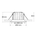 Recessed LED luminaire Sys68 MiniAMP, IP52, Ø 8.3cm, 24V DC, CRi >92, swivelling 30°, dimmable, 5W 3000K 500lm 60°