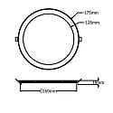ISOLED Downlight plat, dimbaar IP42, zilver dimbaar
